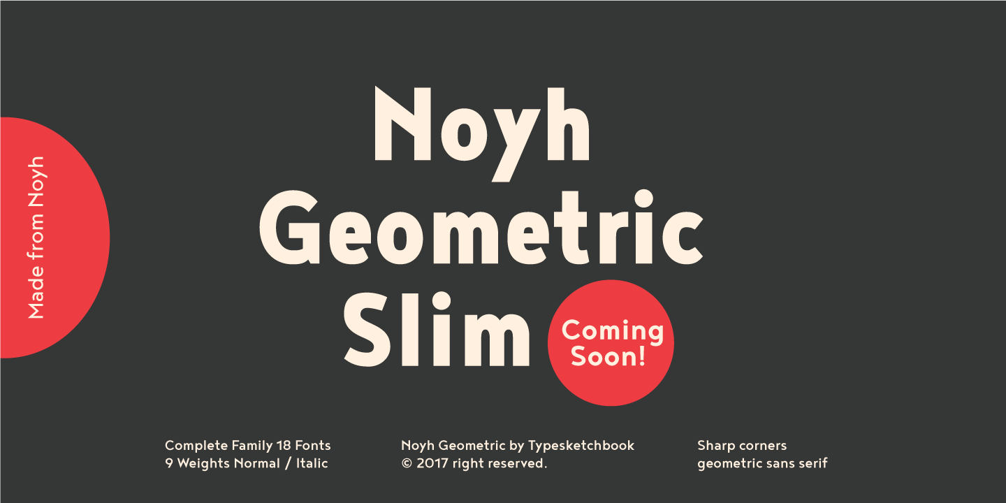 Przykład czcionki Noyh Geometric Medium Italic